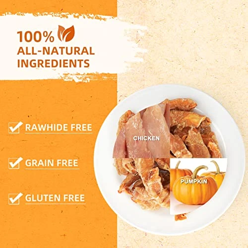 Jungle Calling Natural Chicken Wrapped Pumpkin Dog Treats, Rawhide Free Healthy Chews For Puppy, Gluten And Grain Free Dog Snacks, 11oz 3 Jungle Calling Natural Chicken Wrapped Pumpkin Dog Treats, Rawhide Free Healthy Chews For Puppy, Gluten And Grain Free Dog Snacks, 11oz - Image 3