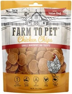 Farm To Pet Chicken Chips For Dogs - Single Ingredient All Natural Dog Treats For Small, Medium, & Large Dogs | Healthy Training Treats For All Breeds & Puppies, Made In USA -Zoomie Shop 51YpT4B34RL. AC