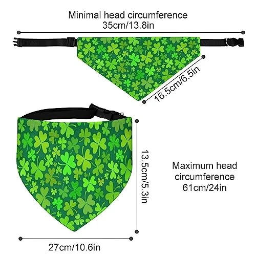 GENERIC Blue Shamrocks Print Pet Bandana Collar - Scarf Collar - Art Dog Bandana Minimal Head Cicumference 2 GENERIC Blue Shamrocks Print Pet Bandana Collar - Scarf Collar - Art Dog Bandana Minimal Head Cicumference - Image 2