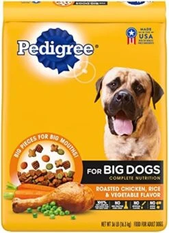 Pedigree For Big Dogs Adult Complete Nutrition Large Breed Dry Dog Food Roasted Chicken, Rice & Vegetable Flavor Dog Kibble, 16 Lb. Bag -Zoomie Shop 51Z1ADACW6L. AC