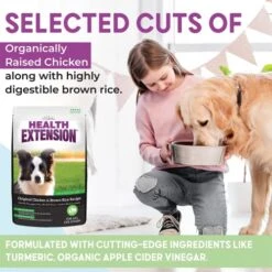 Health Extension Dry Dog Food, Natural Food With Added Vitamins & Minerals, Suitable For Puppies & Dogs, Original Chicken & Brown Rice Recipe (4 Pound / 1.8 Kg) -Zoomie Shop 51Z7F6ZGy8L