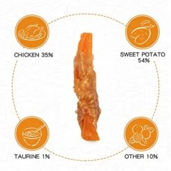 PAWUP Dog Treats Chicken Jerky Wrapped Sweet Potato, Natural Ingredients W/Taurine, Grain Free Dog Treats, 12.5 Oz 9 PAWUP Dog Treats Chicken Jerky Wrapped Sweet Potato, Natural Ingredients W/Taurine, Grain Free Dog Treats, 12.5 Oz -Zoomie Shop 51Z8upab4ML