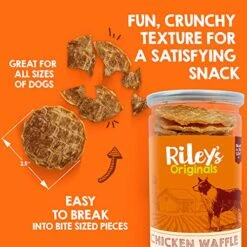 Riley's Waffles Chicken Chips For Dogs With Turmeric, USA Sourced Chicken Dog Treats - Limited Ingredient Healthy Treats, Dehydrated Jerky Dog Treats -Zoomie Shop 51ZEcgAsHuL