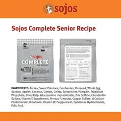 Sojos Complete Turkey & Salmon Recipe Senior Grain-Free Freeze-Dried Raw Dog Food, 7 Pound Bag -Zoomie Shop 51ZEpcZ8dfL
