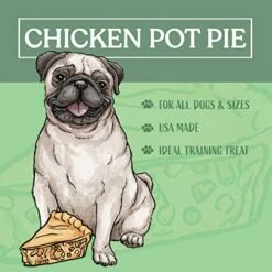 Chicken Pot Pie Cookies|Lactose Free - Soy Free - Gluten Free - Wheat Free | USA Made | For All Breeds | 14 Oz Of All Natural, Baked, Crunchy Goodness 11 Chicken Pot Pie Cookies|Lactose Free - Soy Free - Gluten Free - Wheat Free | USA Made | For All Breeds | 14 Oz Of All Natural, Baked, Crunchy Goodness -Zoomie Shop 51ZNRhL90mL