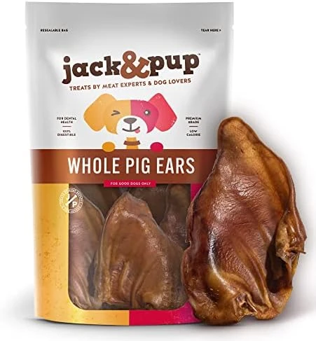 Jack&Pup Whole Pig Ears For Dogs - Extra Thick Large Pigs Ears - Premium Dog Pig Ear Treats - Natural Dog Pork Chews; Excellent Rawhide Alternative (10 Pack) 7 Jack&Pup Whole Pig Ears For Dogs - Extra Thick Large Pigs Ears - Premium Dog Pig Ear Treats - Natural Dog Pork Chews; Excellent Rawhide Alternative (10 Pack) - Image 7