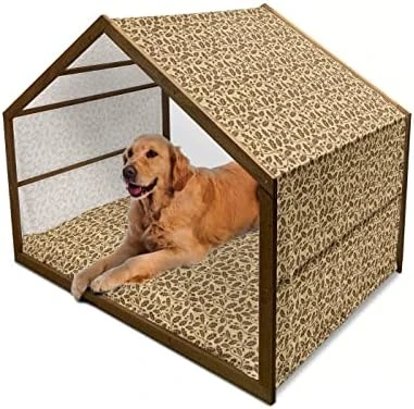 Lunarable Pumpkin Wooden Dog House, Colorful Fruits Of The Autumn Halloween Vegetarian And Vegan Food Options, Outdoor & Indoor Portable Dog Kennel With Pillow And Cover, X-Large, Orange Green 5 Lunarable Pumpkin Wooden Dog House, Colorful Fruits Of The Autumn Halloween Vegetarian And Vegan Food Options, Outdoor & Indoor Portable Dog Kennel With Pillow And Cover, X-Large, Orange Green - Image 5