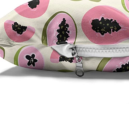 Ambesonne Papaya Pet Bed, Tropical Abstract Colored Halved Exotic Fruit Motif Natural Hawaiian Food Pattern, Chew Resistant Pad For Dogs And Cats Cushion With Removable Cover, 24" X 39", Multicolor 4 Ambesonne Papaya Pet Bed, Tropical Abstract Colored Halved Exotic Fruit Motif Natural Hawaiian Food Pattern, Chew Resistant Pad For Dogs And Cats Cushion With Removable Cover, 24" X 39", Multicolor - Image 4