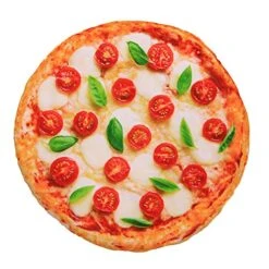 SEIS 2 Pcs Pet Mat And Blanket Set Warm Dog Pad Winter Cat Blanket Cute Pizza Toast Design Sleeping Bed (Pizza, L)