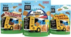 Blue Dog Bakery, Ruffy's Food Truck Dog Treat Variety Pack, Tasty Taco, Tailgate Favorites & All Day Breakfast, (3) Bags