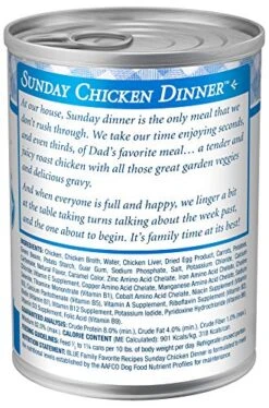 Blue Buffalo Family Favorites Natural Adult Wet Dog Food, Sunday Chicken 12.5-oz Can (Pack Of 12)