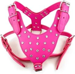 Kuntrona 5 Colors Rhinestone Leather Bling Pet Dog Harness For Medium Big Dogs Black M -Zoomie Shop 51bZMsmssgL. AC