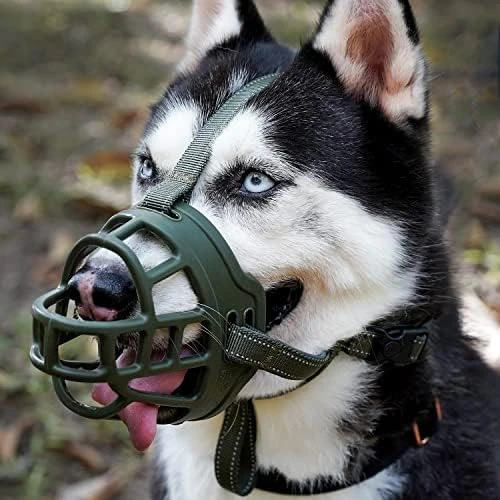Dog Muzzle,Soft Basket Silicone Muzzles For Dog, Best To Prevent Biting, Chewing And Barking, Allows Drinking And Panting, Used With Collar 13 Dog Muzzle,Soft Basket Silicone Muzzles For Dog, Best To Prevent Biting, Chewing And Barking, Allows Drinking And Panting, Used With Collar - Image 13
