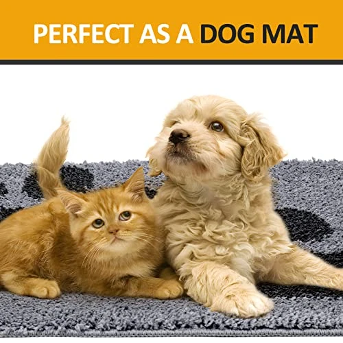 Indoor Door Mat 23.5" X 35.5", Dog Door Mat For Muddy Wet Paws And Shoes, Non-Slip, Absorbent, Dirt Resist Mat, Machine Washable Entrance Rug Low-Profile Inside Entry Doormats For Entryway, Grey 5 Indoor Door Mat 23.5" X 35.5", Dog Door Mat For Muddy Wet Paws And Shoes, Non-Slip, Absorbent, Dirt Resist Mat, Machine Washable Entrance Rug Low-Profile Inside Entry Doormats For Entryway, Grey - Image 5