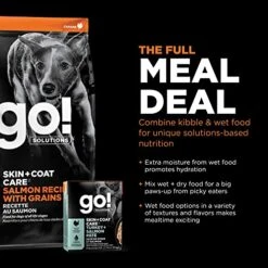 GO! SOLUTIONS Skin + Coat Care - Dry Dog Food, 25 Lb - Salmon Recipe With Grains For All Life Stages - Complete + Balanced Nutrition For Dogs -Zoomie Shop 51bsrdF9P4L