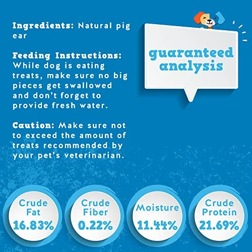 Jack&Pup Whole Pig Ears For Dogs - Extra Thick Large Pigs Ears - Premium Dog Pig Ear Treats - Natural Dog Pork Chews; Excellent Rawhide Alternative (10 Pack) 4 Jack&Pup Whole Pig Ears For Dogs - Extra Thick Large Pigs Ears - Premium Dog Pig Ear Treats - Natural Dog Pork Chews; Excellent Rawhide Alternative (10 Pack) - Image 4