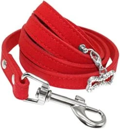 Kuntrona Small Dog Leash Soft Suede Leather Dog Leashes For Chihuahua Yorkishire Pug Small Dogs Cats Walking Leash Pink Black M -Zoomie Shop 51c4nVZV0eL. AC