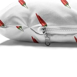 Ambesonne Peppers Pet Bed, Mexican Chili Peppers Countryside Food In Cartoon Style Vegetarian Design, Chew Resistant Pad For Dogs And Cats Cushion With Removable Cover, 24" X 39", Vermilion And Green -Zoomie Shop 51cISSQDAyL