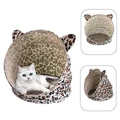 SONGBIRDTH Pet Bed,Leopard Pattern Foldable Cat Dog Nest Kitten Mat Sleeping Bag Kennel Pet House,Breathable Cotton Blend,Removable Easy To Clean Leopard 9 SONGBIRDTH Pet Bed,Leopard Pattern Foldable Cat Dog Nest Kitten Mat Sleeping Bag Kennel Pet House,Breathable Cotton Blend,Removable Easy To Clean Leopard -Zoomie Shop 51cR8nlNJDL