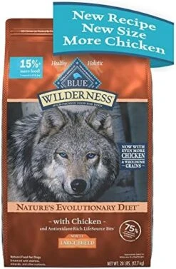 Blue Buffalo Wilderness High Protein Natural Large Breed Adult Dry Dog Food Plus Wholesome Grains, Chicken 24 Lb Bag -Zoomie Shop 51cpn8S5ajL. AC