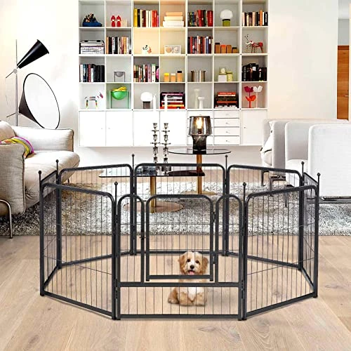 TMEE Dog Playpens 8/16 Panels Dog Pen Outdoor Indoor Dog Fence Exercise Pen 24 Inch Height Pet Play Yard Gate With Doors For Small Dogs/Puppies, Pet Playpen For RV, Camping, Yard, 8 Pcs 2 TMEE Dog Playpens 8/16 Panels Dog Pen Outdoor Indoor Dog Fence Exercise Pen 24 Inch Height Pet Play Yard Gate With Doors For Small Dogs/Puppies, Pet Playpen For RV, Camping, Yard, 8 Pcs - Image 2