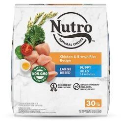 NUTRO NATURAL CHOICE Large Breed Puppy Dry Dog Food, Chicken & Brown Rice Recipe Dog Kibble, 30 Lb. Bag