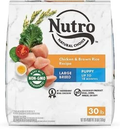 NUTRO NATURAL CHOICE Large Breed Puppy Dry Dog Food, Chicken & Brown Rice Recipe Dog Kibble, 30 Lb. Bag -Zoomie Shop 51d4pwobXjL. AC