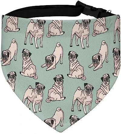 GENERIC Cute Dogs Pug Pattern Pet Bandana Collar - Scarf Collar - Art Dog Bandana Minimal Head Cicumference 7 GENERIC Cute Dogs Pug Pattern Pet Bandana Collar - Scarf Collar - Art Dog Bandana Minimal Head Cicumference - Image 7