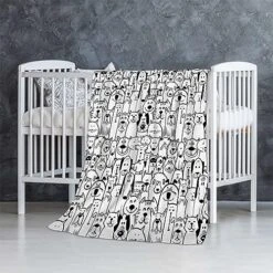 Pet Group Dogs Black And White Blanket Super Soft Cozy Throw Blanket, Lightweight Fuzzy Comfy Textured Flannel Blanket Winter Warm, Sofa, Bed, 30x50 Inches -Zoomie Shop 51dBRHvElmL