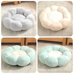 SONGBIRDTH Cat Dog Cushion Round Flower Waterproof Washable Pet Warm Sleeping Plush Bed,Breathable Cotton Blend,Removable Easy To Clean Grey S -Zoomie Shop 51dfFdclPrL