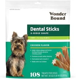 Amazon Brand - Wonder Bound Dog Dental Sticks, Chicken Flavor, Small/Medium, 45 Count, 25 Oz -Zoomie Shop 51dfN5WJn0L. AC
