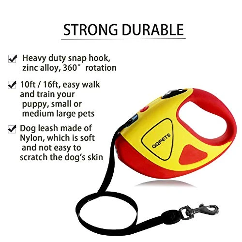 Retractable Dog Leash With Bright LED Flashlight, 10 Ft Dog Safety Walking Leashes For Small Medium Large Dogs Up To 44 Lbs,Tangle Free, Anti-Slip Comfort Grip (Small- 10 Ft Up To 44 Lbs, Yellow) 6 Retractable Dog Leash With Bright LED Flashlight, 10 Ft Dog Safety Walking Leashes For Small Medium Large Dogs Up To 44 Lbs,Tangle Free, Anti-Slip Comfort Grip (Small- 10 Ft Up To 44 Lbs, Yellow) - Image 6
