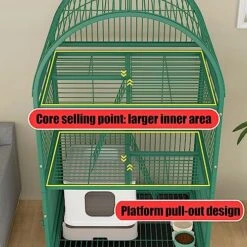 Cat Playpen For Indoor Cats Universal Wheel With Lock Made Of Thick Steel Pipe Steel Wire, Anti-Collision Door Lock Suitable For Cats, Dogs, 3 Colors (Color : Green, Size : 79 * 63 * 97cm) -Zoomie Shop 51dzxPrJ6GL