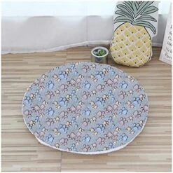 UNOVAP Soft Pet Dog Mat Cotton Paws Footprints Washable Round Pet Blanket Double-Sided Warm Sleeping Bed (Color : Coffee, Size : Diameter 50cm) -Zoomie Shop 51eIaKn6qiL. AC 1
