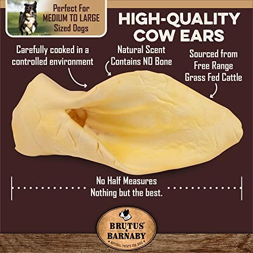 Premium Cow Ears For Dogs, Thick Cut & All-Natural Whole Ears, 100% Grass Fed Beef, No Additives Or Hormones, Safe Rawhide Alternative, Great Dog Treat Alternative To Pig Ears, Bully Sticks, Dog Bones 3 Premium Cow Ears For Dogs, Thick Cut & All-Natural Whole Ears, 100% Grass Fed Beef, No Additives Or Hormones, Safe Rawhide Alternative, Great Dog Treat Alternative To Pig Ears, Bully Sticks, Dog Bones - Image 3