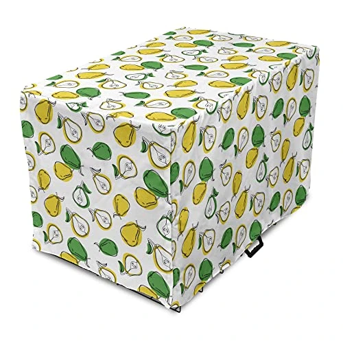 Ambesonne Fruit Dog Crate Cover, Fresh Pear Slices Leaves Juicy Organic Food Eat Summer Garden Pattern, Easy To Use Pet Kennel Cover For Small Dogs Puppies Kittens, 22 Inch, Green Earth Yellow White 1 Ambesonne Fruit Dog Crate Cover, Fresh Pear Slices Leaves Juicy Organic Food Eat Summer Garden Pattern, Easy To Use Pet Kennel Cover For Small Dogs Puppies Kittens, 22 Inch, Green Earth Yellow White