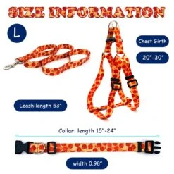 Large Dog Harness And Leash Set With Collar, No Pull Dog Harness No Escape Chew Proof Durable Dog Leash Personalized Adjustable Buckle Dog Collar With Pizza Food Pattern 18 Large Dog Harness And Leash Set With Collar, No Pull Dog Harness No Escape Chew Proof Durable Dog Leash Personalized Adjustable Buckle Dog Collar With Pizza Food Pattern -Zoomie Shop 51f84iBMW7S