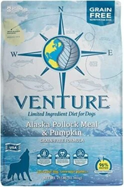 Venture Alaska Pollock Meal & Pumpkin Limited Ingredient Dry Dog Food -Zoomie Shop 51fLhmvY59L. AC