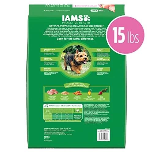 IAMS Small & Toy Breed Adult Dry Dog Food For Small Dogs With Real Chicken, 15 Lb. Bag 2 IAMS Small & Toy Breed Adult Dry Dog Food For Small Dogs With Real Chicken, 15 Lb. Bag - Image 2