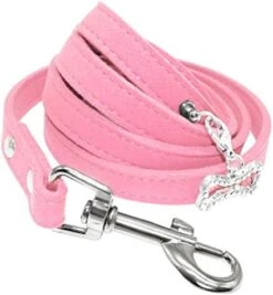 Kuntrona Small Dog Leash Soft Suede Leather Dog Leashes For Chihuahua Yorkishire Pug Small Dogs Cats Walking Leash Pink Black M -Zoomie Shop 51fSdQSzJ3L. AC