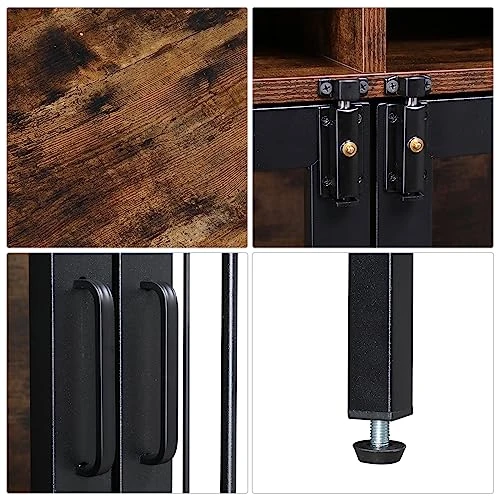 Dog Crate For Large Dogs, Black Furniture Dog Crate, Large Dog Kennel Indoor, Heavy Duty Wood Dog Cage Table With Drawers Storage, Sturdy Metal, Inner Size: 38.6" L X 23.6" W X 31.5" H 4 Dog Crate For Large Dogs, Black Furniture Dog Crate, Large Dog Kennel Indoor, Heavy Duty Wood Dog Cage Table With Drawers Storage, Sturdy Metal, Inner Size: 38.6" L X 23.6" W X 31.5" H - Image 4