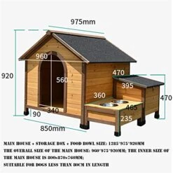 HJDSUDU Wooden Outdoor Dog House, Chinese Fir Indoor Outdoor Pet Kennel With Food Bowl And Water Bowl Easy To Assemble, Large Dog Kennel 13 HJDSUDU Wooden Outdoor Dog House, Chinese Fir Indoor Outdoor Pet Kennel With Food Bowl And Water Bowl Easy To Assemble, Large Dog Kennel -Zoomie Shop 51fdEOQ7zJL