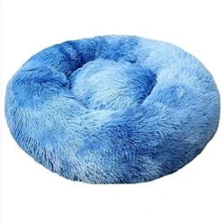 YangYan Round Washable Long Plush Dog Kennel New Super Soft Dog Mat Dog Basket Pet Bed Cat House Velvet Mats Sofa For Dog (Color : Sky Blue, Size : 40cm) -Zoomie Shop 51frB0Tg1fL. AC