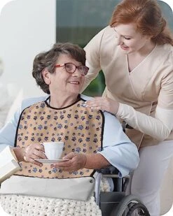 Funnywall88 Adult Bibs Pet Dog Paws Waterproof Apron For Elderly, Women For Eating With Adjustable Strap Snap Closure - Washable With Optional Crumb Catcher, Reusable, Large -Zoomie Shop 51ft6wgek1L