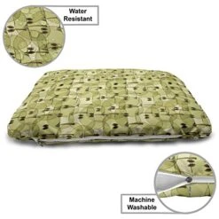 Ambesonne Fruits Pet Bed, Abstract Autumn Garden Fresh Natural Food Organic Vegetarian Diet Pattern, Chew Resistant Pad For Dogs And Cats Cushion With Removable Cover, 24" X 39", Khaki Brown -Zoomie Shop 51gSOkFocML
