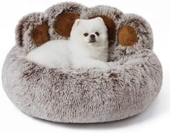 Jiupety Dog Bed With Standing Paws | Upgraded Soothing Paw Dog Bed | Cozy Comfy Small Dog Bed | Creative Dog Donut Bed With Bear Paws | Pink L Size 26”X26”X8” | Pet Paw Dog Bed For Small Dogs -Zoomie Shop 51h6b 85kfL. AC