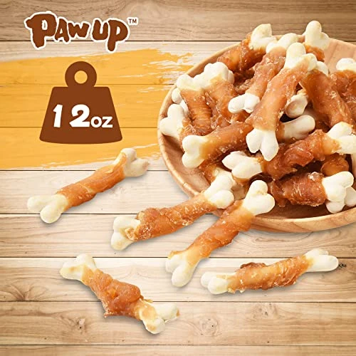 PAWUP Dog Treats Chicken Wrapped Calcium Bone, Training Treats For Small Dogs, Rawhide Free Dog Chews, Natural Teeth Clean W/Taurine, Limited Ingredients Natural Dog Reward, 12.5 Oz 2 PAWUP Dog Treats Chicken Wrapped Calcium Bone, Training Treats For Small Dogs, Rawhide Free Dog Chews, Natural Teeth Clean W/Taurine, Limited Ingredients Natural Dog Reward, 12.5 Oz - Image 2
