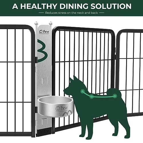 FXW Anti-tip Feeding Station With 32oz Dog Bowl, Use With Dog Playpen, Fits 24'' Height Of Fence│Patent Pending 4 FXW Anti-tip Feeding Station With 32oz Dog Bowl, Use With Dog Playpen, Fits 24'' Height Of Fence│Patent Pending - Image 4