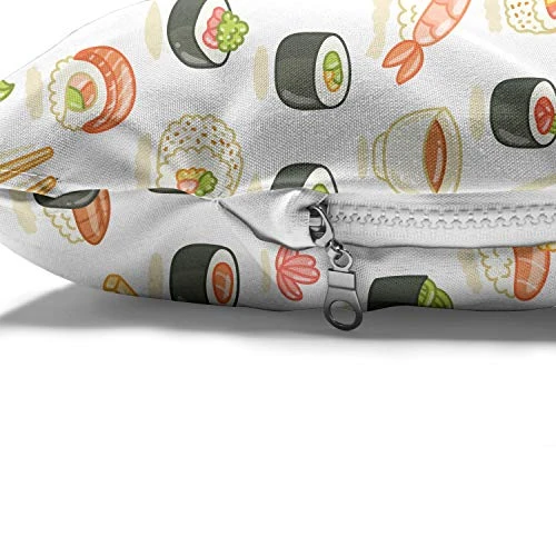 Ambesonne Sushi Pet Bed, Cartoon Unagi Roll Nigiri And Wasabi Sauce Yummy Fresh Food Concept, Chew Resistant Pad For Dogs And Cats Cushion With Removable Cover, 24" X 39", Multicolor 4 Ambesonne Sushi Pet Bed, Cartoon Unagi Roll Nigiri And Wasabi Sauce Yummy Fresh Food Concept, Chew Resistant Pad For Dogs And Cats Cushion With Removable Cover, 24" X 39", Multicolor - Image 4