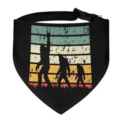 GENERIC Bigfoot Retro Sunset Pet Bandana Collar - Scarf Collar - Art Dog Bandana Minimal Head Cicumference